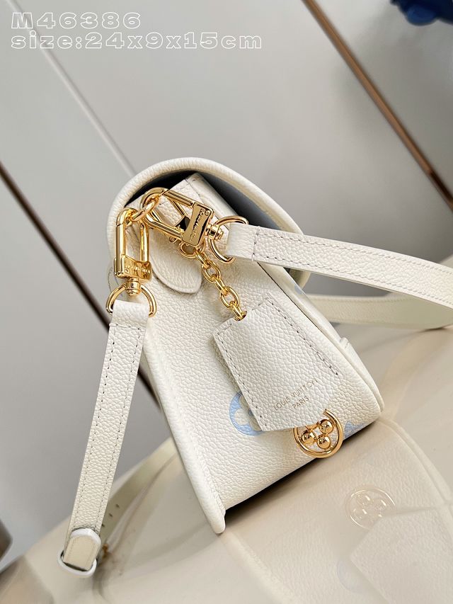 Louis vuitton original calfskin diane satchel M28054 milky&blue