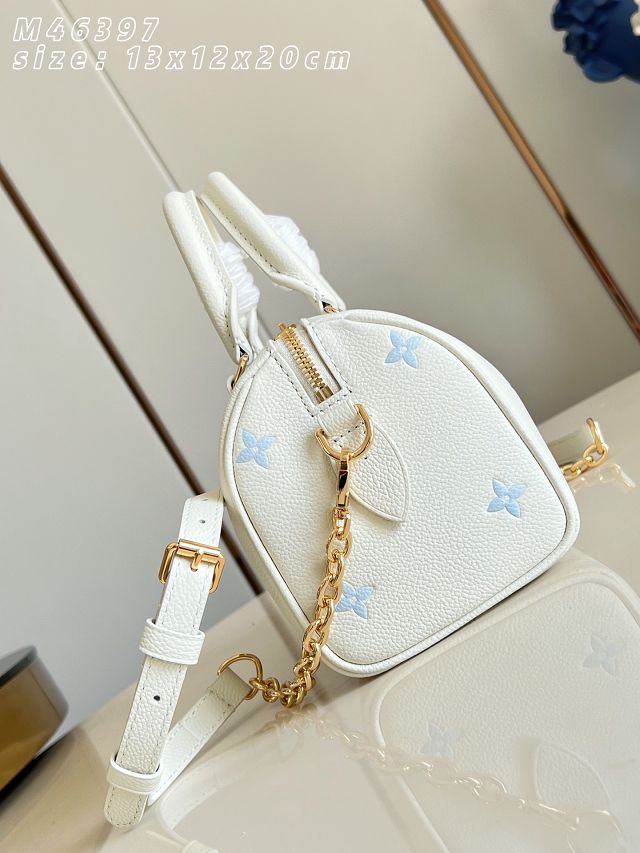 Louis vuitton original calfskin speedy 20 M28314 milky&blue