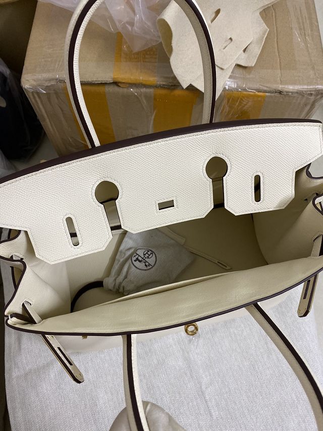 Hermes original epsom leather birkin 25 bag H25-3 nata