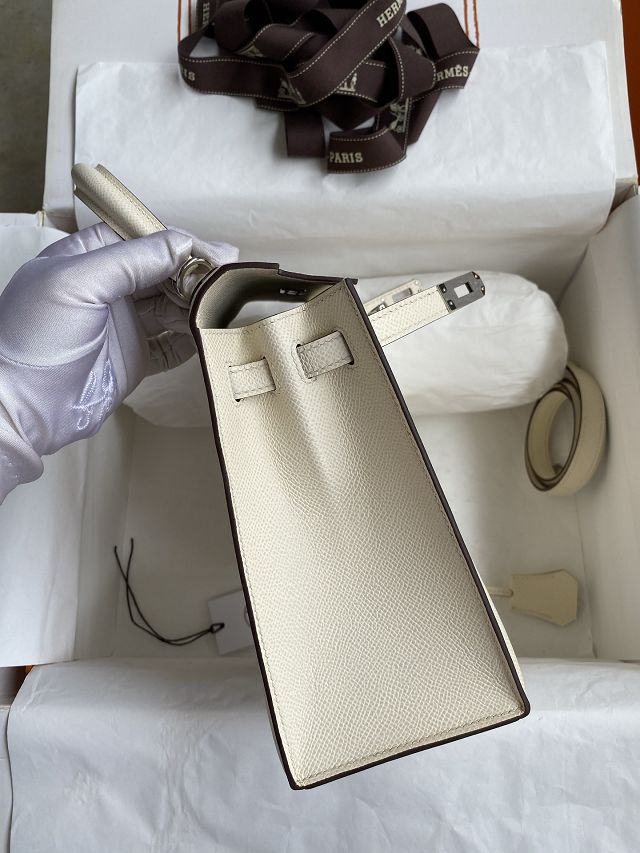 Hermes original epsom leather kelly 32 bag K32-1 nata