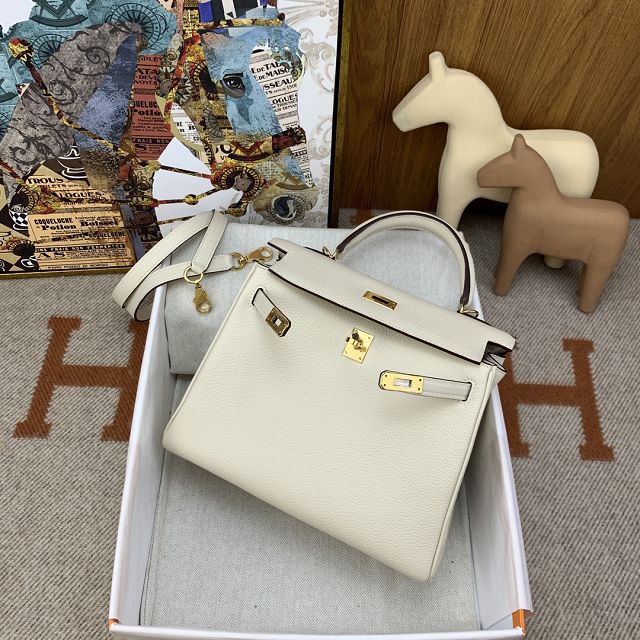 Hermes original togo leather kelly 32 bag K32-1 nata