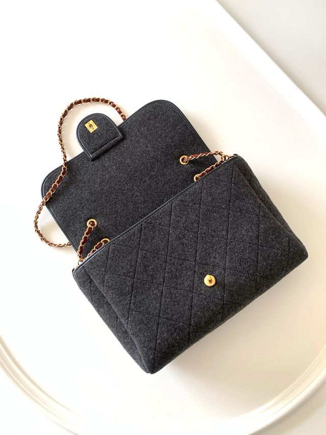 CC original felt maxi top handle flap bag AS5852 black