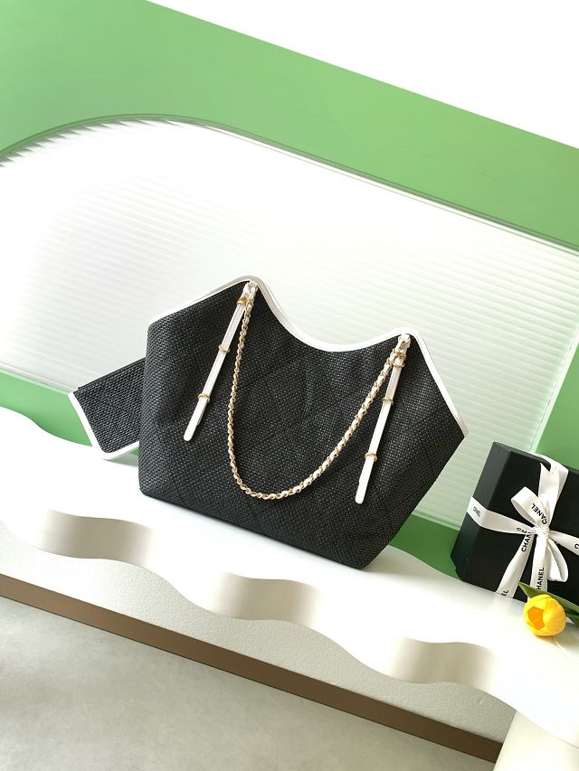 CC original raffia maxi shopping bag AS5463 black