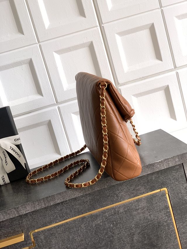 CC original calfskin large handbag AS5936 brown