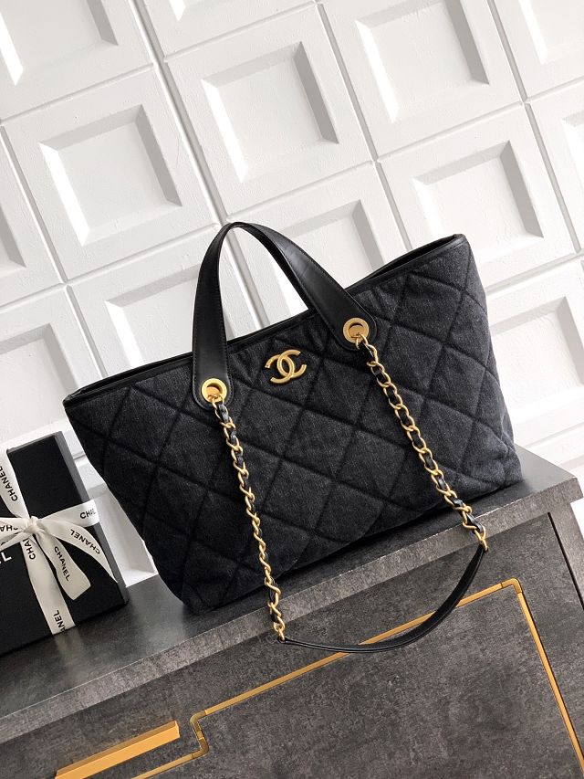 CC original denim large shopping bag AS5607 black