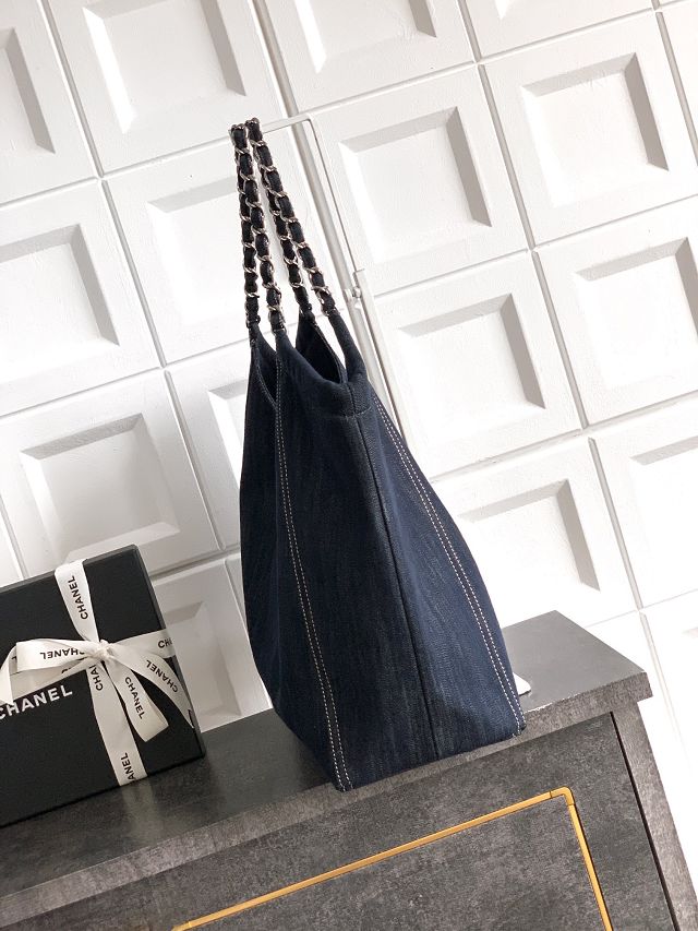 CC original denim medium tote bag AS2137 dark blue