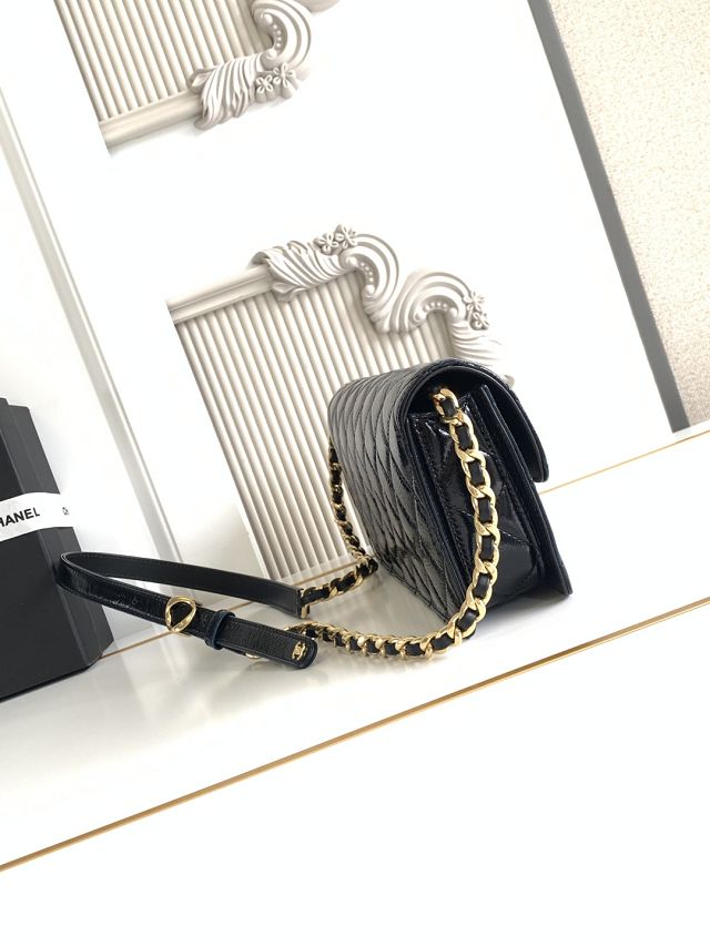 CC original shiny calfskin evening bag AS5642 black