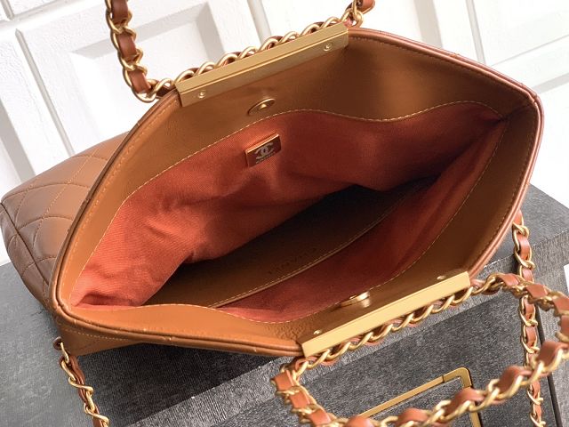 CC original calfskin medium handbag AS5896 brown