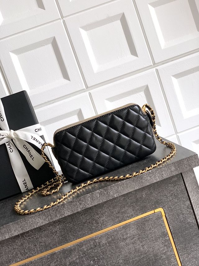 CC original suede&lambskin vanity with chain AP4670 black&grey