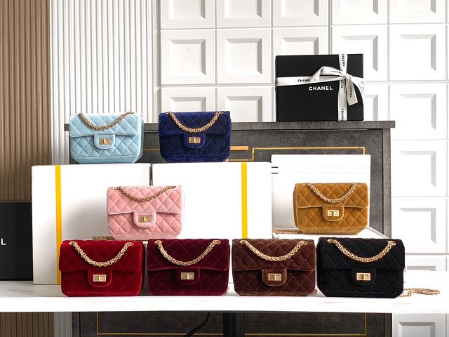 CC original velvet small 2.55 flap bag AS0874 