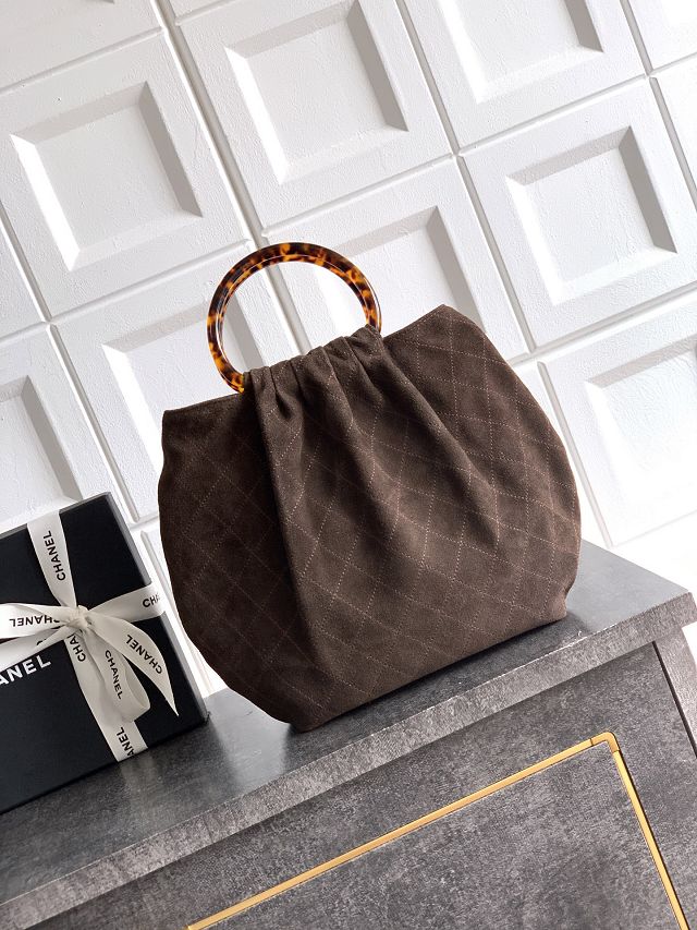 CC original suede calfskin medium hobo bag AS6010 dark brown