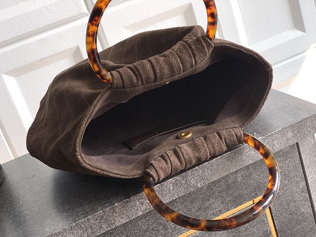 CC original suede calfskin medium hobo bag AS6010 dark brown