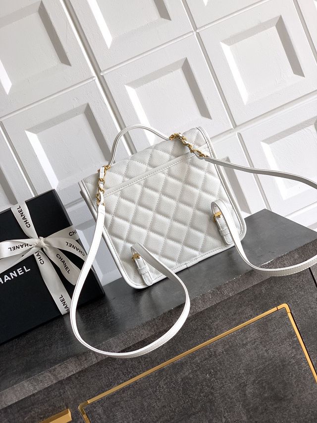 CC original grained calfskin small backpack AS5715 white