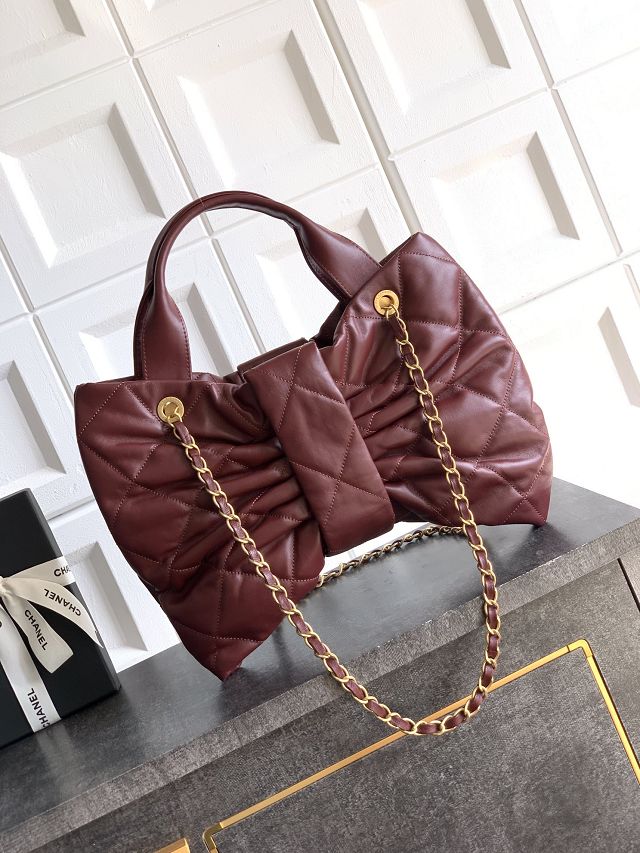 CC original lambskin large handbag AS5851 bordeaux