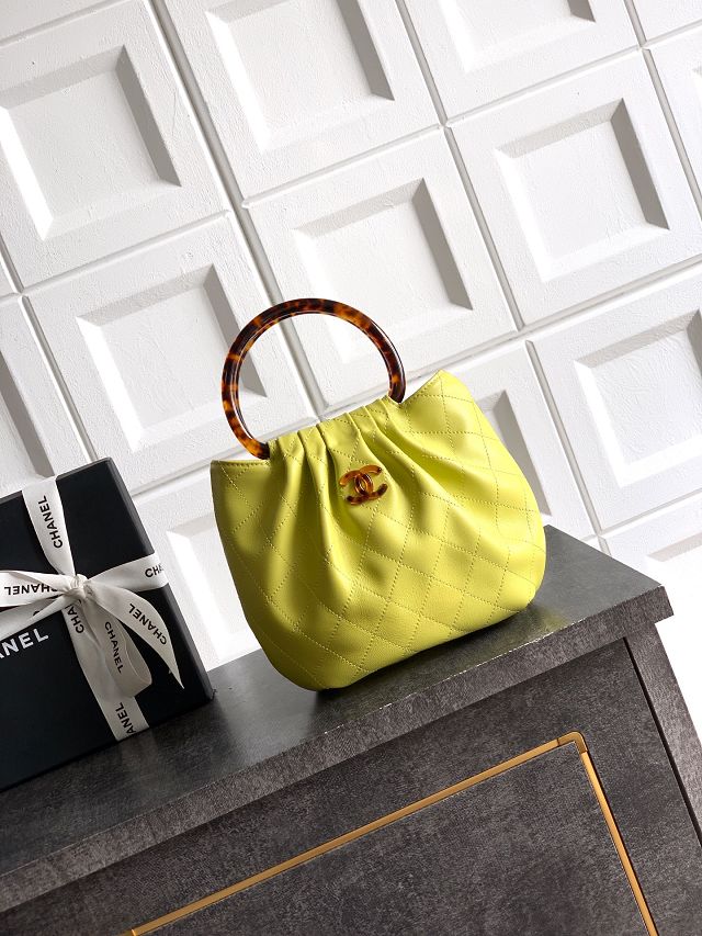 CC original lambskin small hobo bag AS6022 yellow