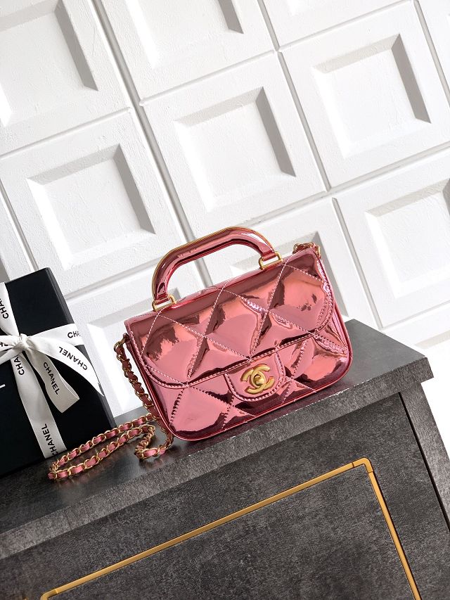 CC original patent calfskin small clutch AS5805 pink