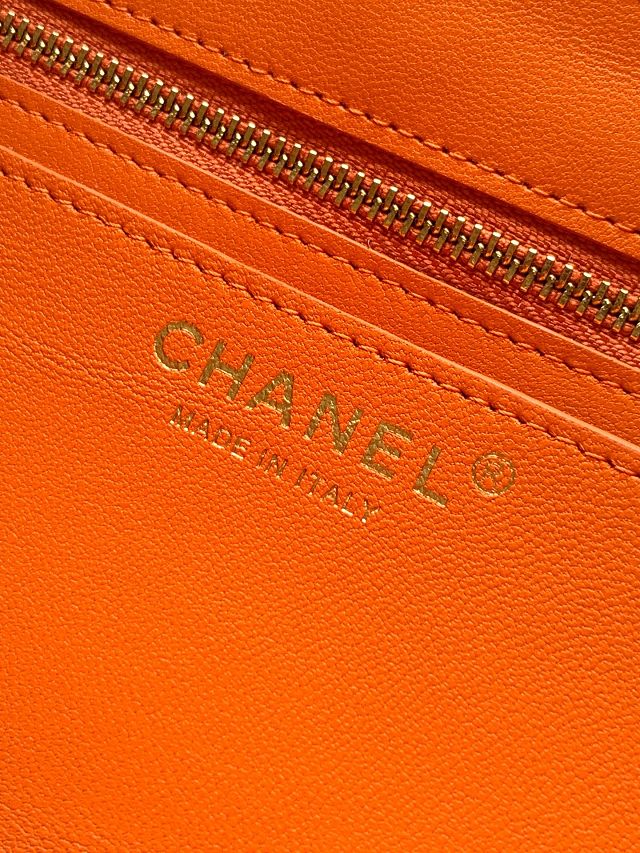 CC original suede calfskin maxi flap bag AS6281 orange