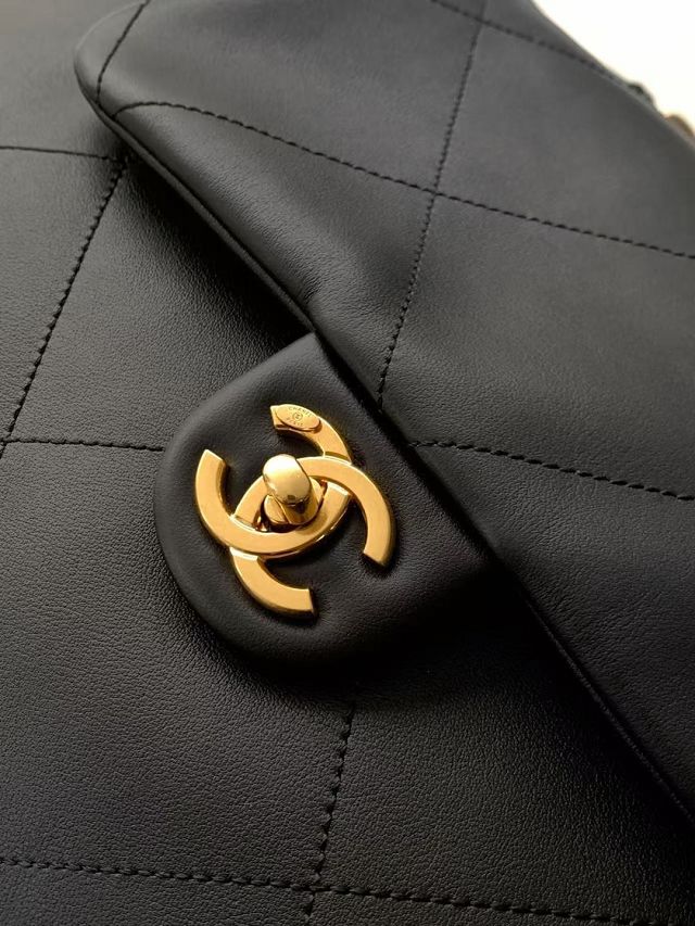 CC original calfskin medium hobo bag AS5834 black