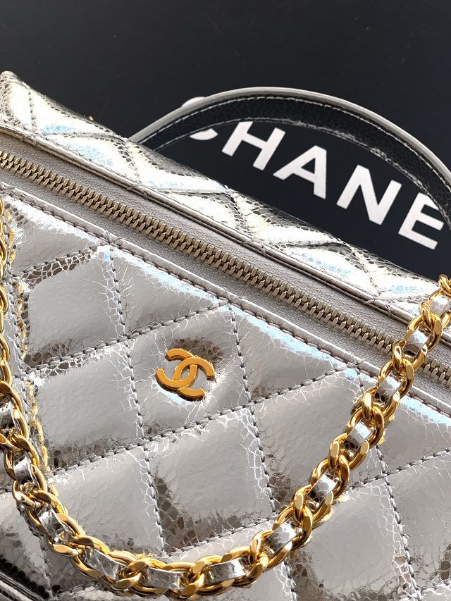 CC original shiny calfskin vanity with chain AP4385 silver