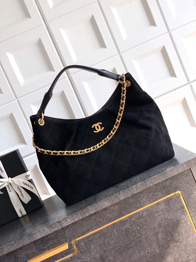 CC original suede calfskin large hobo bag AS5978 black