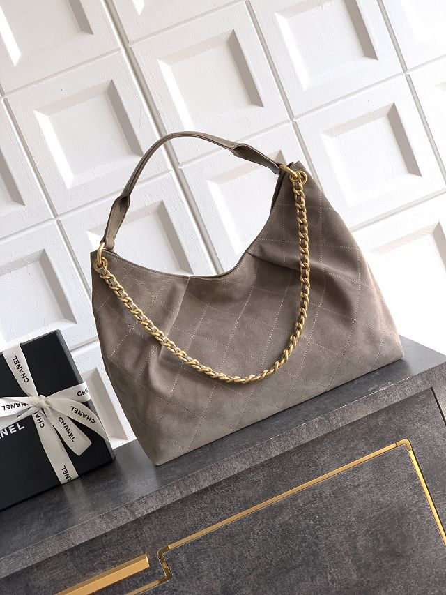 CC original suede calfskin large hobo bag AS5978 grey
