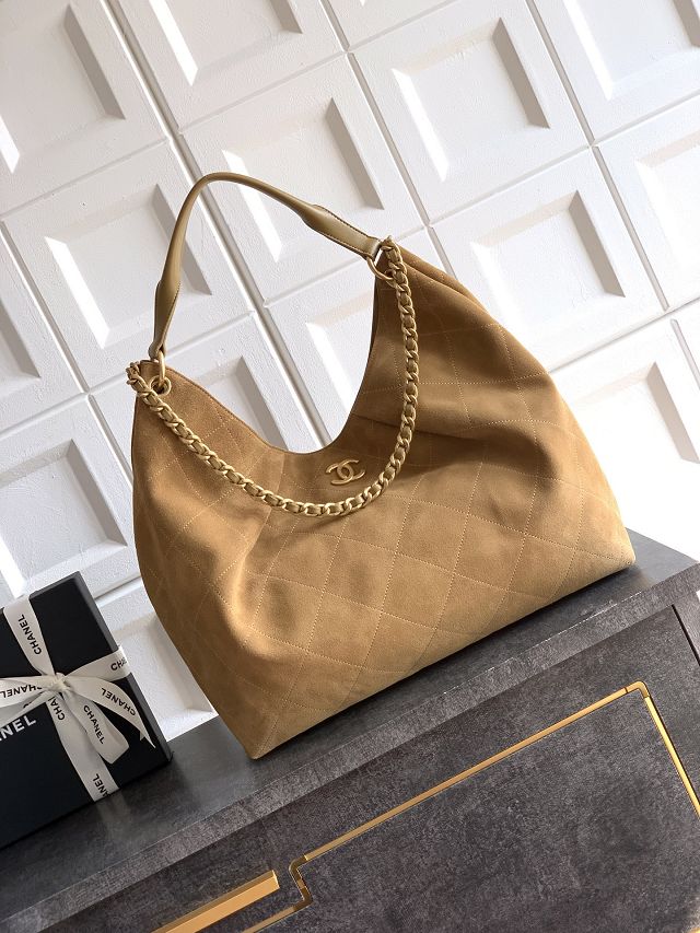 CC original suede calfskin maxi hobo bag AS6016 brown