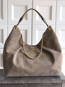 CC original suede calfskin maxi hobo bag AS6016 grey