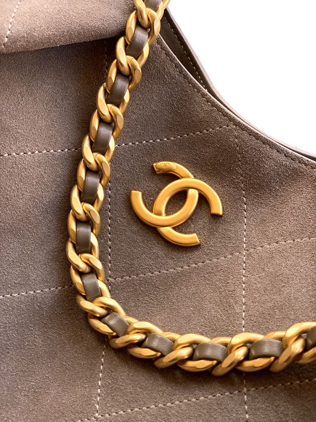 CC original suede calfskin maxi hobo bag AS6016 grey