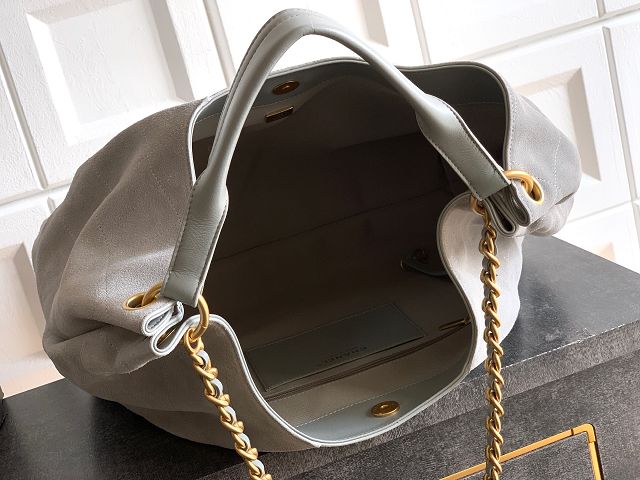 CC original suede calfskin maxi hobo bag AS6016 light grey