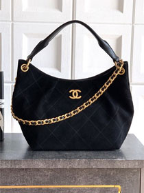 CC original suede calfskin medium hobo bag AS5970 black