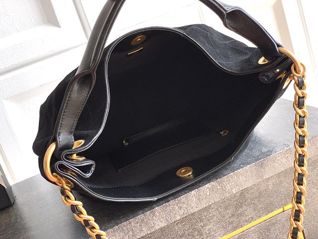 CC original suede calfskin medium hobo bag AS5970 black