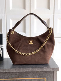CC original suede calfskin medium hobo bag AS5970 dark brown