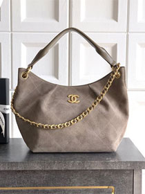 CC original suede calfskin medium hobo bag AS5970 grey