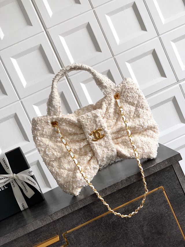 CC original tweed large handbag AS5851 beige