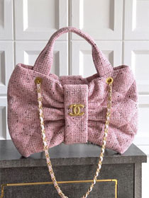 CC original tweed large handbag AS5851 pink