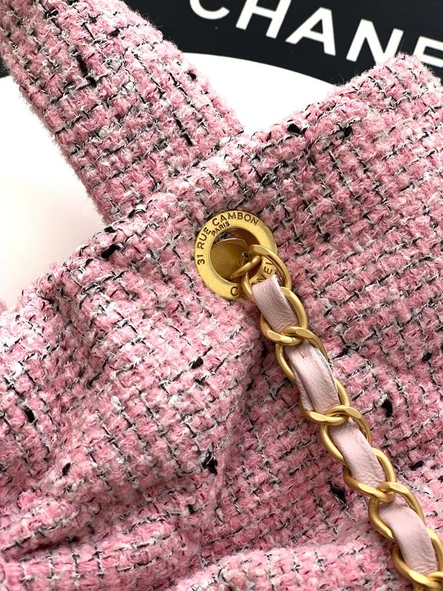 CC original tweed large handbag AS5851 pink