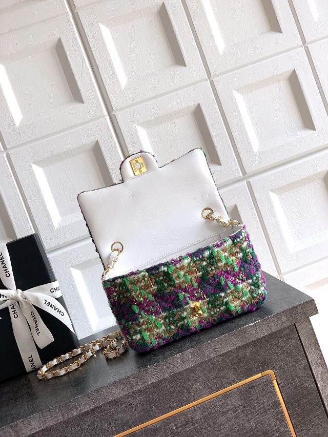 CC original tweed mini flap bag A69900 green
