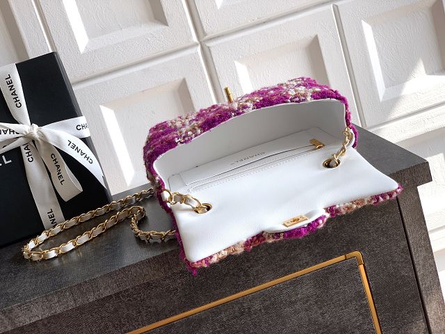 CC original tweed mini flap bag A69900 purple