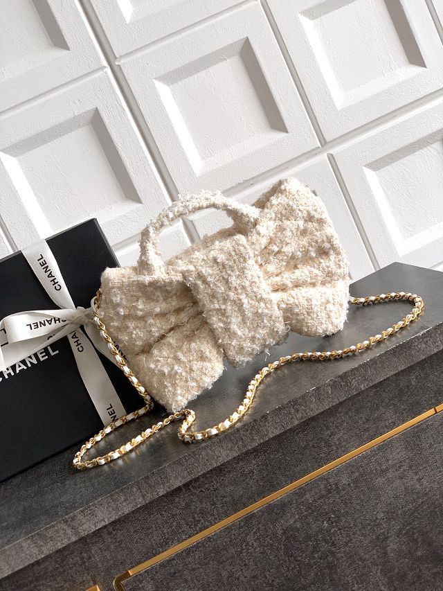 CC original tweed small handbag AS5849 beige