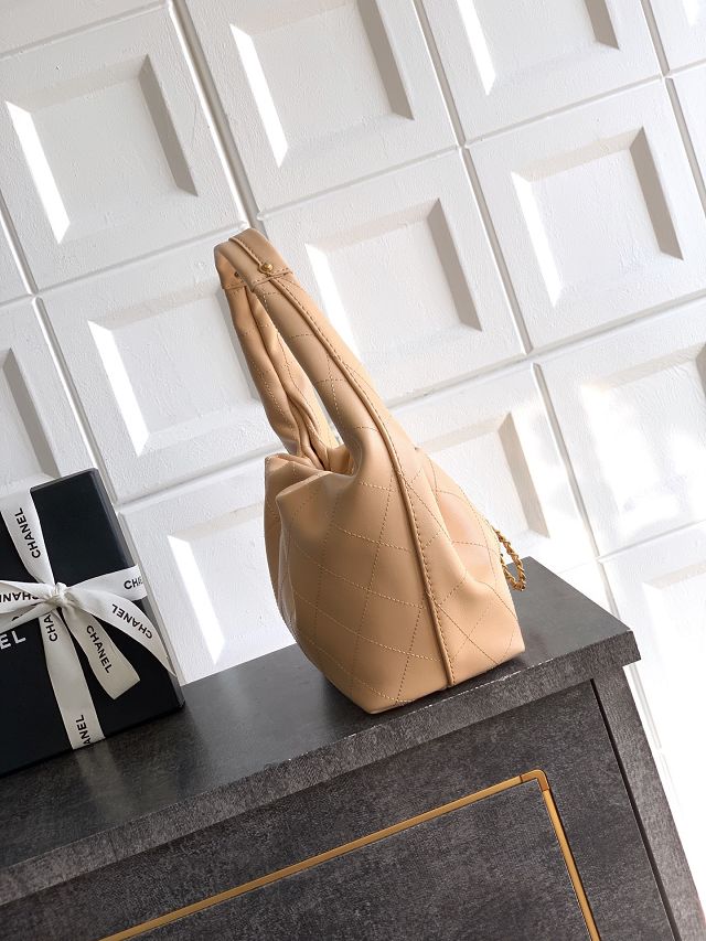 CC original calfskin medium hobo bag AS5976 apricot