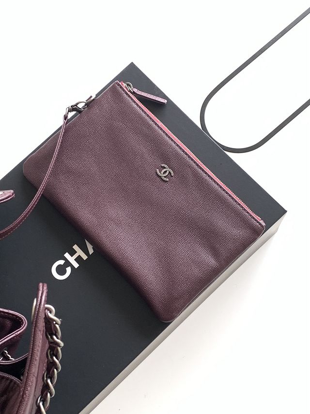 CC original grained calfskin 25 medium handbag AS5311 burgundy