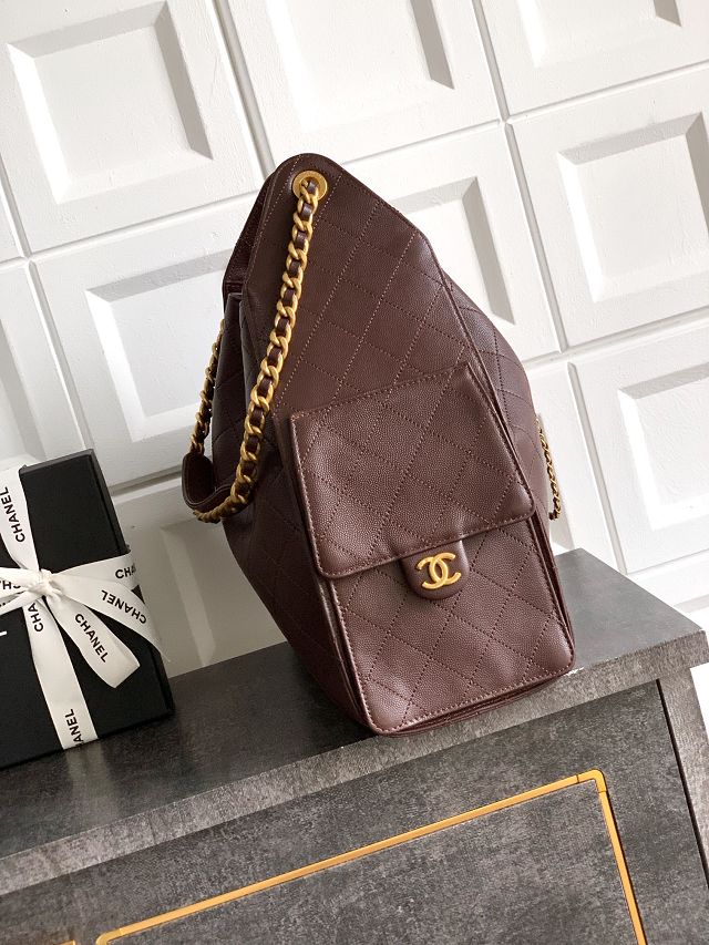 CC original grained calfskin 25 medium handbag AS5311 dark brown