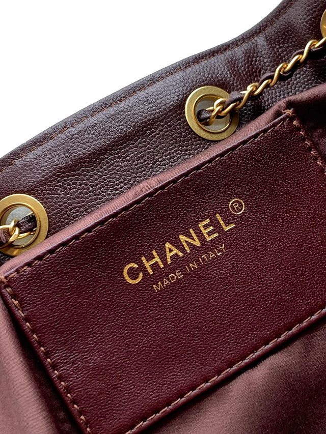 CC original grained calfskin 25 medium handbag AS5311 dark brown