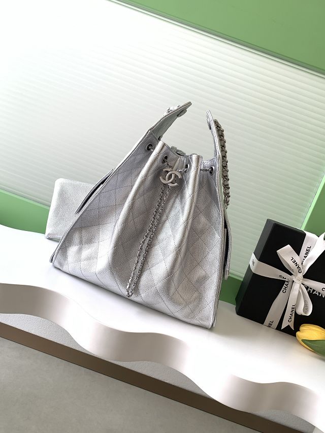 CC original grained calfskin 25 medium handbag AS5311 silver