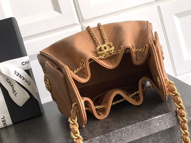 CC original grained calfskin 25 mini handbag AS5631 caramel