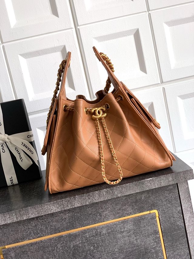 CC original grained calfskin 25 small handbag AS5293 caramel