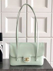 CC original grained calfskin small flap bag AS6130 light green