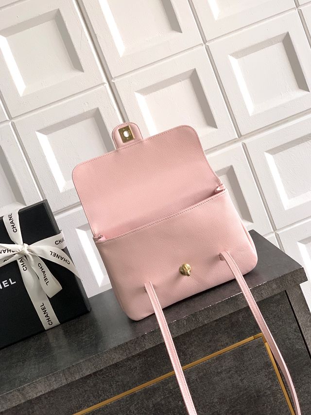 CC original grained calfskin small flap bag AS6130 pink