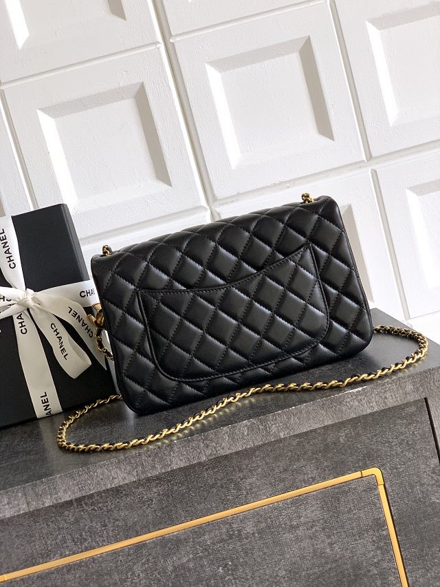 CC original lambskin medium flap bag AS5756 black