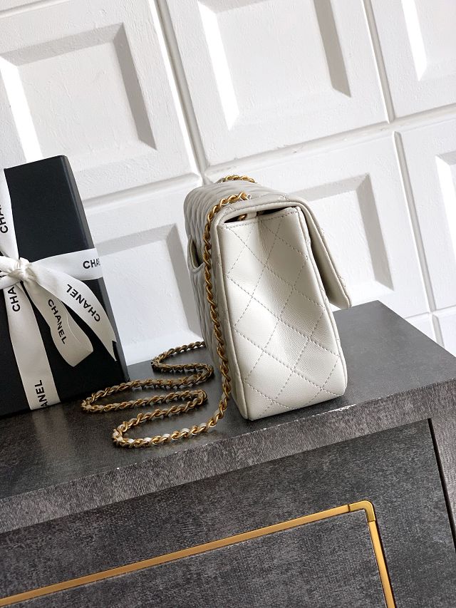 CC original lambskin medium flap bag AS5756 light grey